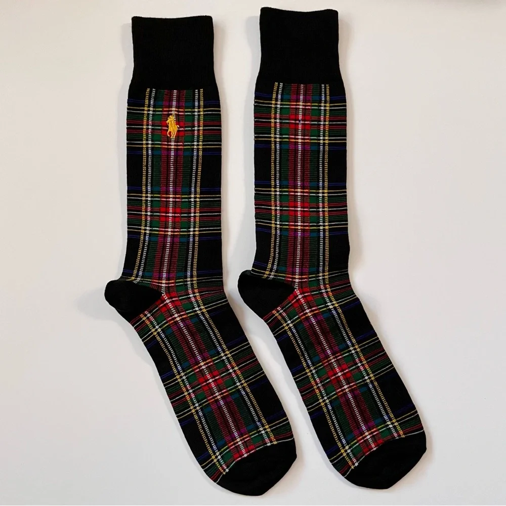 Hold Ralph Lauren Plaid Black long Socks